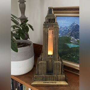 Sarsaparilla Deco Designs Empire State building brass lamp